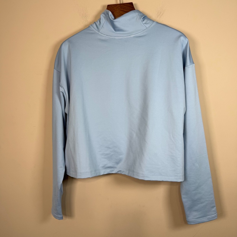 Athleta Whistler Blue Mock Neck Crop Top XL - Picture 2 of 9